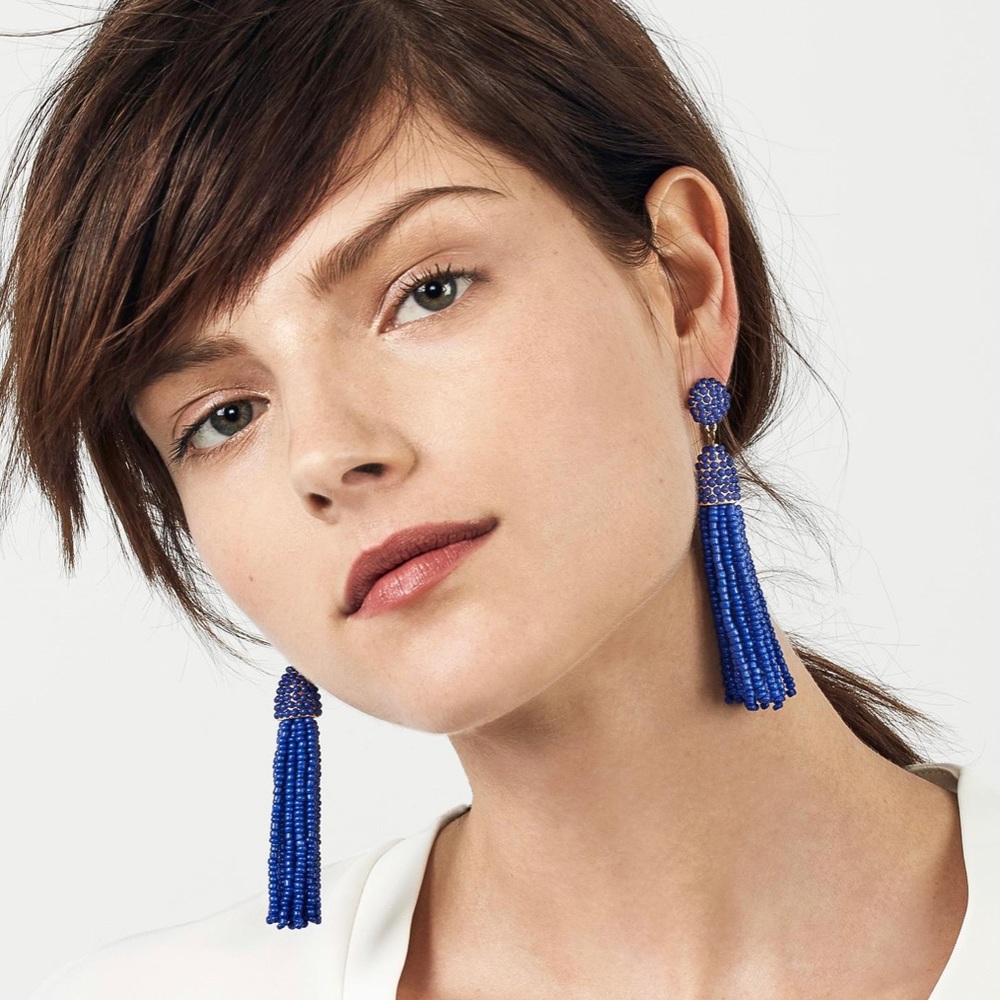 NWOT BaubleBar Cobalt Blue Beaded Tassel E…